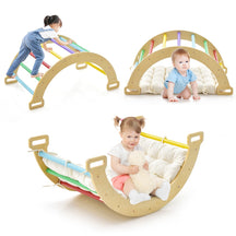 3-in-1 Double-Sided wooden Arch Rocker with Soft Cushion for Kids