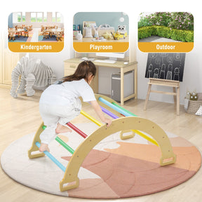 3-in-1 Double-Sided wooden Arch Rocker with Soft Cushion for Kids