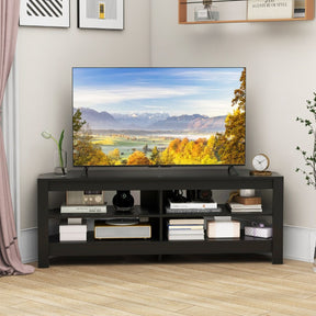 Corner TV Stand with Power Outlet for Living Room and Bedroom