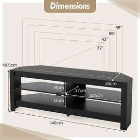 Corner TV Stand with Power Outlet for Living Room and Bedroom
