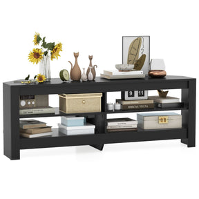 Corner TV Stand with Power Outlet for Living Room and Bedroom