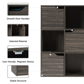 Cube Shelf with 9 Compartments and 5 Magnetic Doors