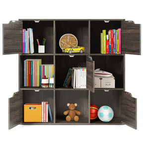 Cube Shelf with 9 Compartments and 5 Magnetic Doors