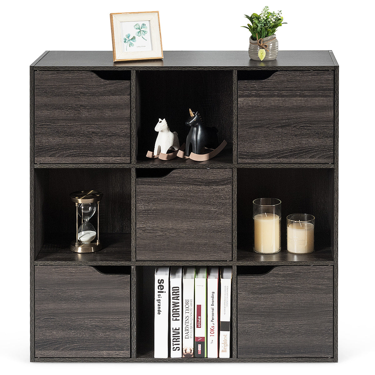 Cube Shelf with 9 Compartments and 5 Magnetic Doors