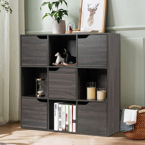 Cube Shelf with 9 Compartments and 5 Magnetic Doors