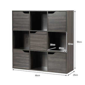 Cube Shelf with 9 Compartments and 5 Magnetic Doors