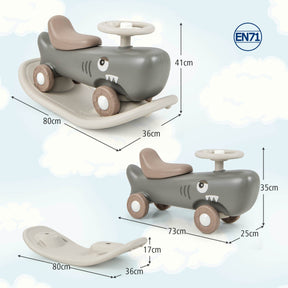 3-in-1 Convertible Kids Rocking Horse & Sliding Car