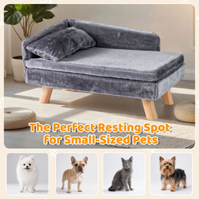 Dog Sofa Bed with Removable Cozy Padded Pad and Pillow