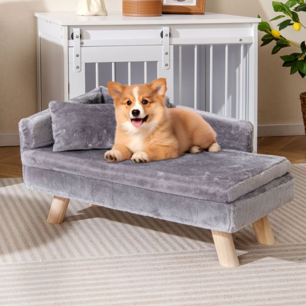 Dog Sofa Bed with Removable Cozy Padded Pad and Pillow