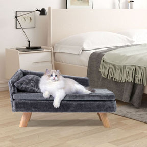 Dog Sofa Bed with Removable Cozy Padded Pad and Pillow