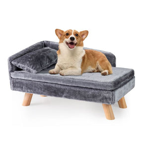 Dog Sofa Bed with Removable Cozy Padded Pad and Pillow