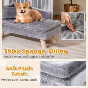 Dog Sofa Bed with Removable Cozy Padded Pad and Pillow