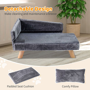 Dog Sofa Bed with Removable Cozy Padded Pad and Pillow