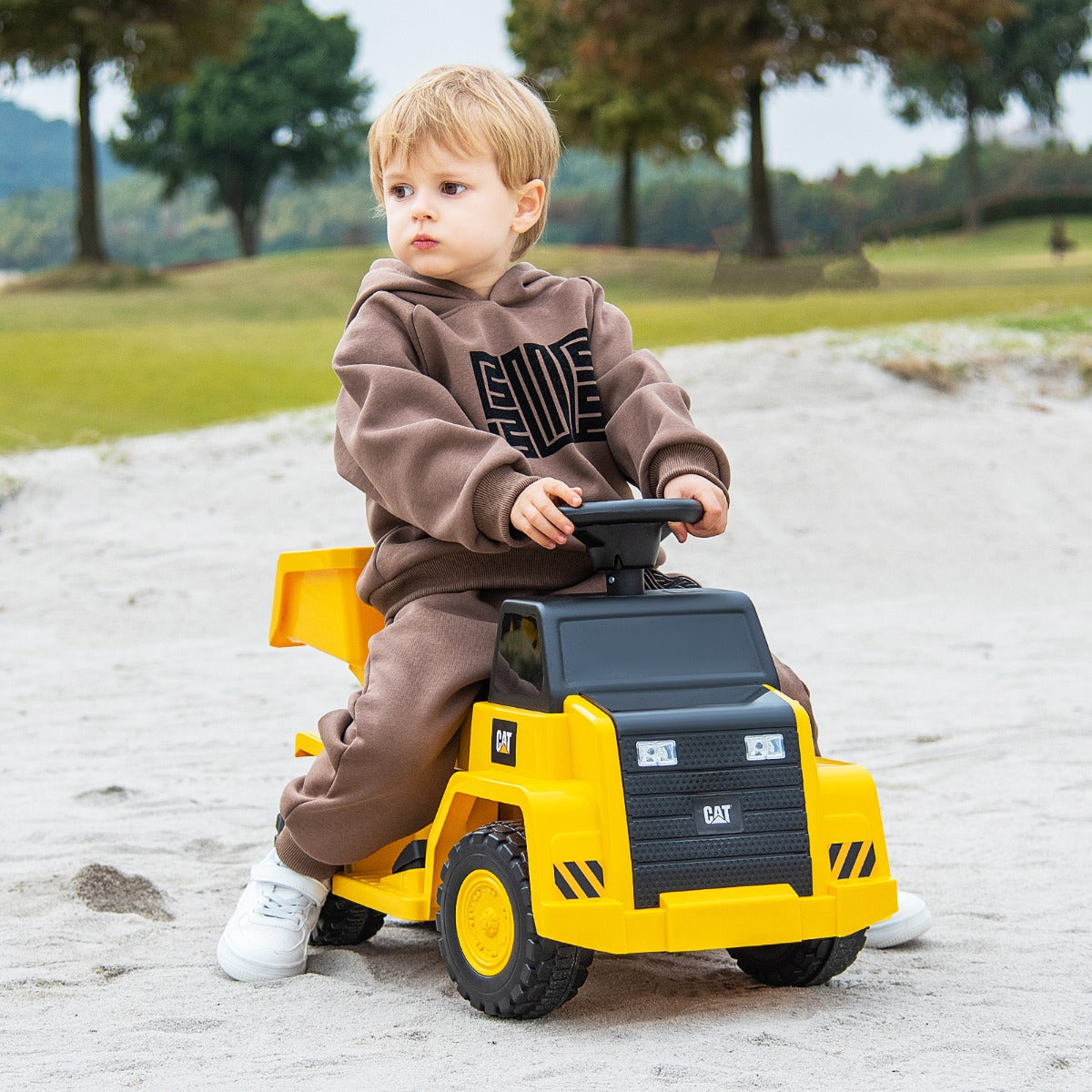 Licensed Caterpillar Kids Ride on Dump Truck with Horn and LED Lights