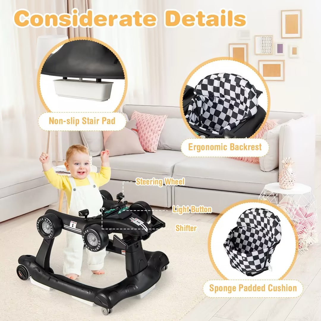 Hikidspace 4-in-1 Baby Walker, Foldable Activity Car Baby Walker