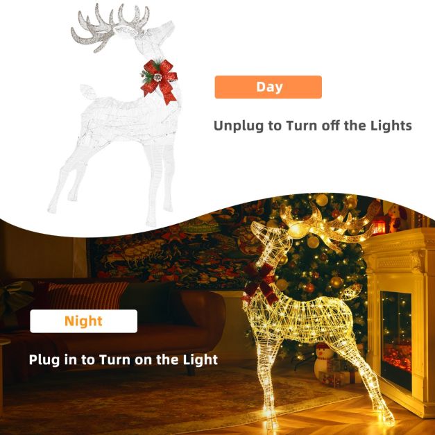 Christmas Lighted Reindeer with 120 LED Bulbs for Indoor and Outdoor