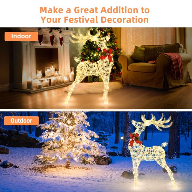 Christmas Lighted Reindeer with 120 LED Bulbs for Indoor and Outdoor
