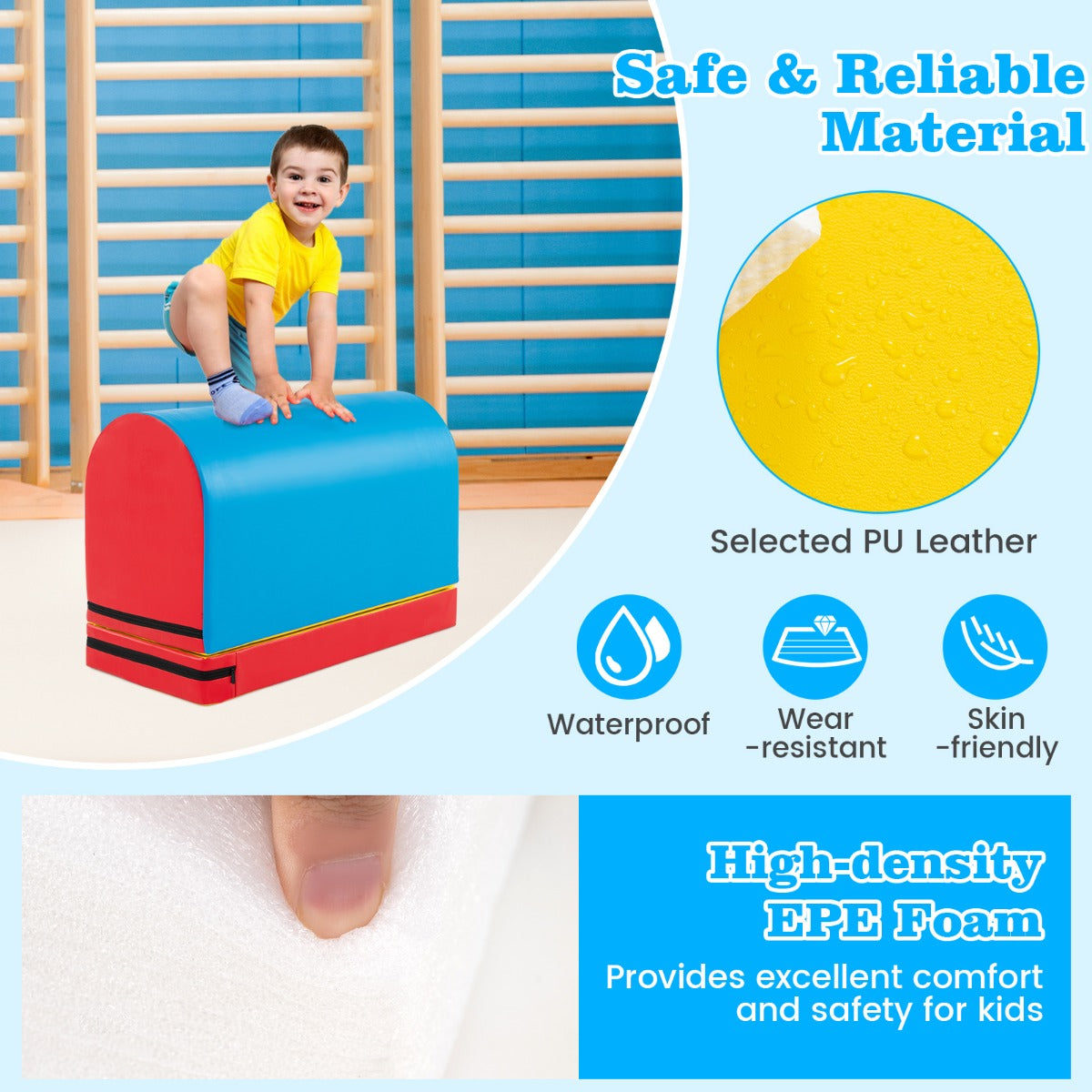 Mailbox Tumbling Aid Trainer Gymnastics Vaulting Box with Detachable Mat