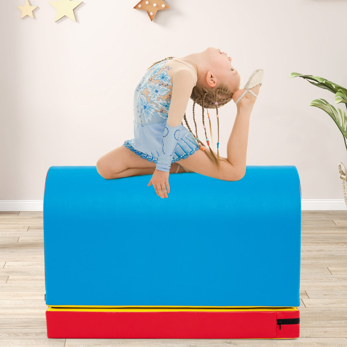 Mailbox Tumbling Aid Trainer Gymnastics Vaulting Box with Detachable Mat