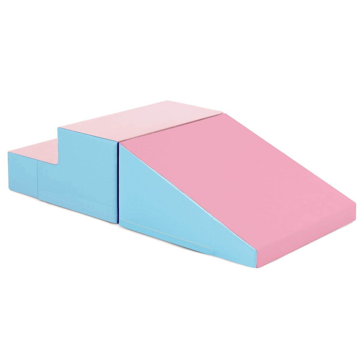 2-Piece Baby Soft Foam Block Playset Toddlers Step and Slide Climber Indoor Active Play