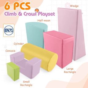 6 Pieces Indoor Climb and Crawl Activity Playset for Kids
