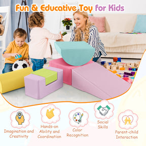 6 Pieces Indoor Climb and Crawl Activity Playset for Kids