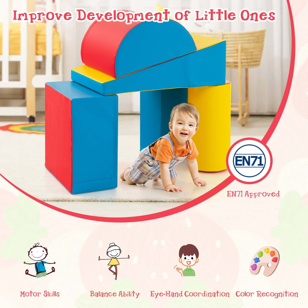 Kid Crawl Climb Foam Shapes Playset for Toddler