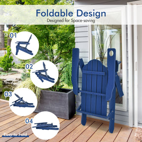 Folding Adirondack Chair with Cup Holder for Outdoor