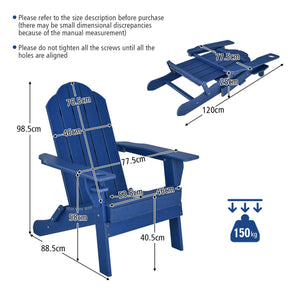 Folding Adirondack Chair with Cup Holder for Outdoor