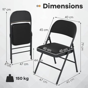 Folding Chairs Padded Party Chairs with Metal Frame