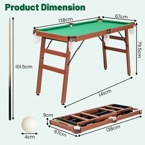 Portable Billiards Table Game with Foldable Legs for Family Game Bar Gym Room