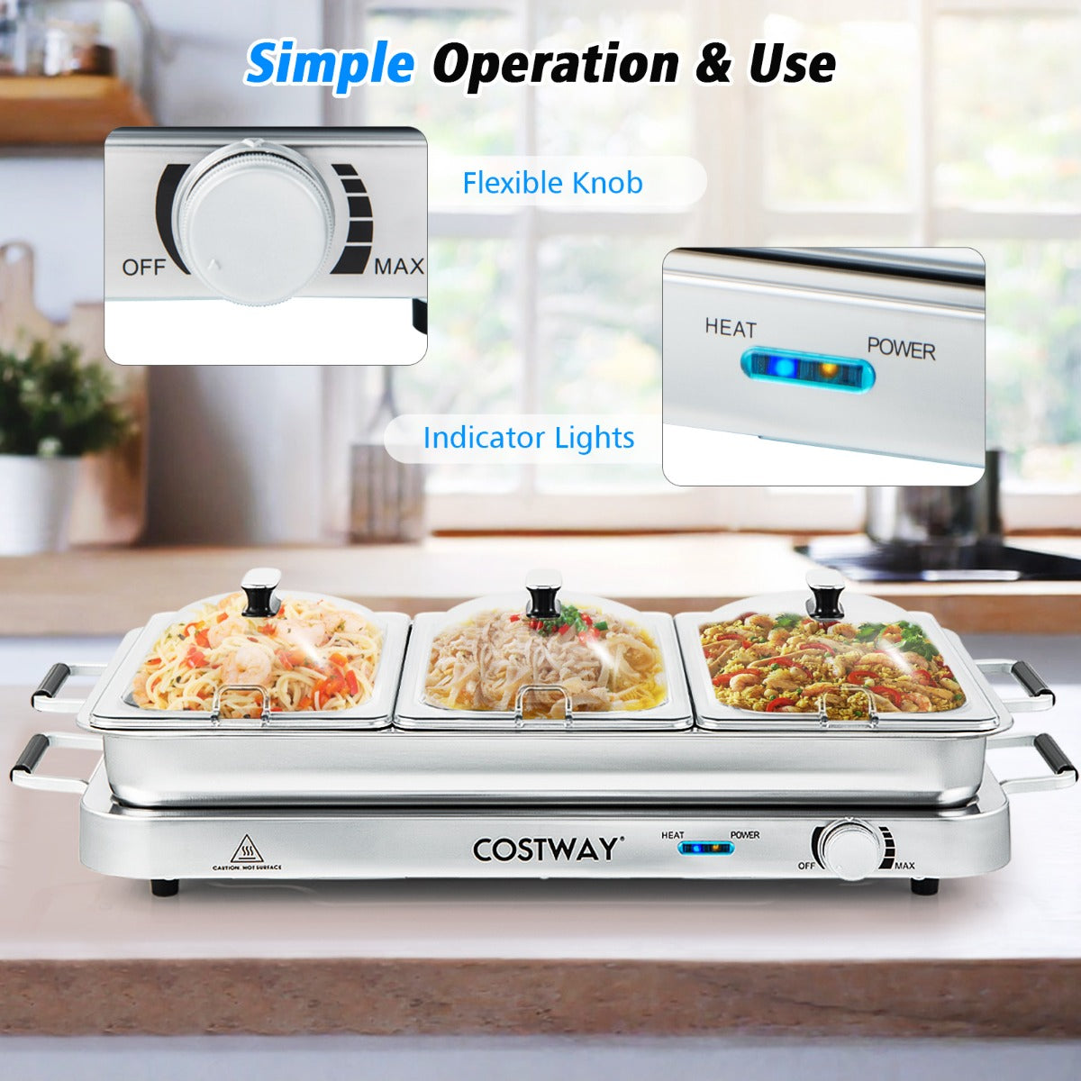 Food Warmer Buffet Server for Parties, Banquets, Catering Events