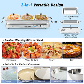Food Warmer Buffet Server for Parties, Banquets, Catering Events
