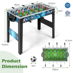 Foosball Table Game Set with 2 Footballs and Smooth Handle