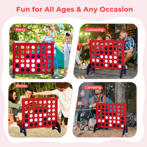 Giant 4-in-a-row Game Set Wooden Jumbo 4-to-Score Game