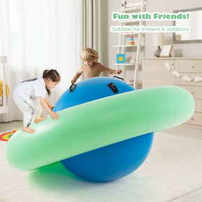7.5Feet Giant Inflatable Dome Rocker Bouncer for Kids with 6 Built-in Handles