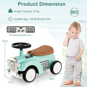 Kids Sit to Stand Vehicle with Working Steering Wheel for Boys & Girls