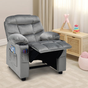 Kids Youth Recliner Chair with Cup Holders and Side Pockets for Boys Girls 3+ Age Group
