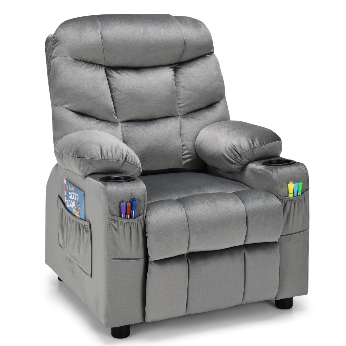 Kids Youth Recliner Chair with Cup Holders and Side Pockets for Boys Girls 3+ Age Group