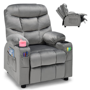 Kids Youth Recliner Chair with Cup Holders and Side Pockets for Boys Girls 3+ Age Group