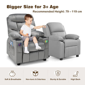 Kids Youth Recliner Chair with Cup Holders and Side Pockets for Boys Girls 3+ Age Group