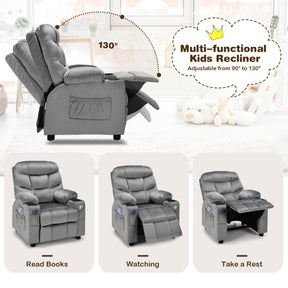 Kids Youth Recliner Chair with Cup Holders and Side Pockets for Boys Girls 3+ Age Group