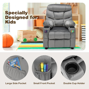 Kids Youth Recliner Chair with Cup Holders and Side Pockets for Boys Girls 3+ Age Group