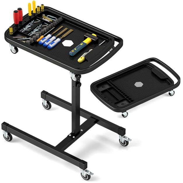 2-in-1 Height Adjustable Work Table with Detachable Part Tray