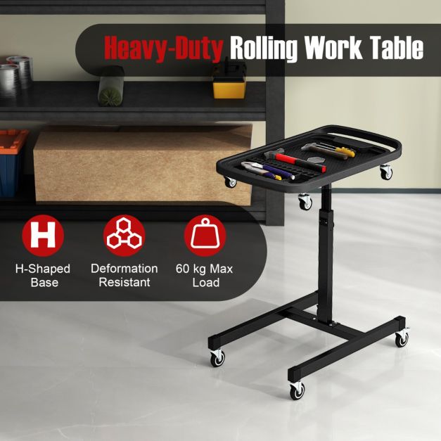 2-in-1 Height Adjustable Work Table with Detachable Part Tray