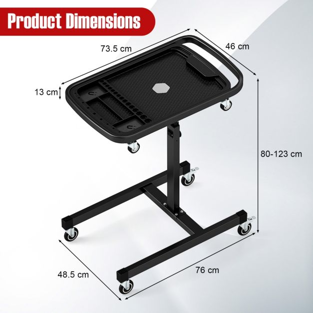 2-in-1 Height Adjustable Work Table with Detachable Part Tray