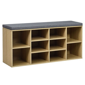10-Cube Shoe Bench with Padded Cushions
