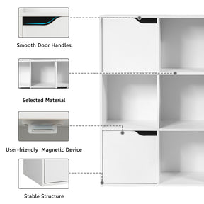 Cube Shelf with 9 Compartments and 5 Magnetic Doors