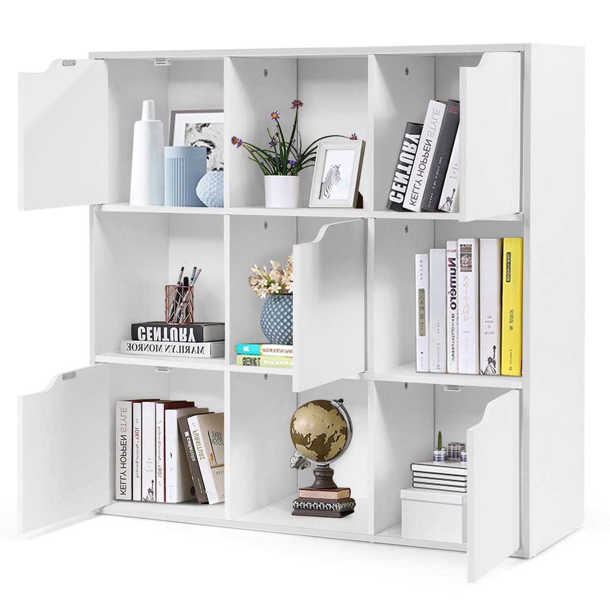 Cube Shelf with 9 Compartments and 5 Magnetic Doors