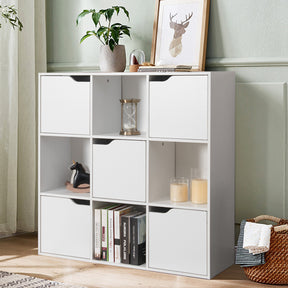 Cube Shelf with 9 Compartments and 5 Magnetic Doors